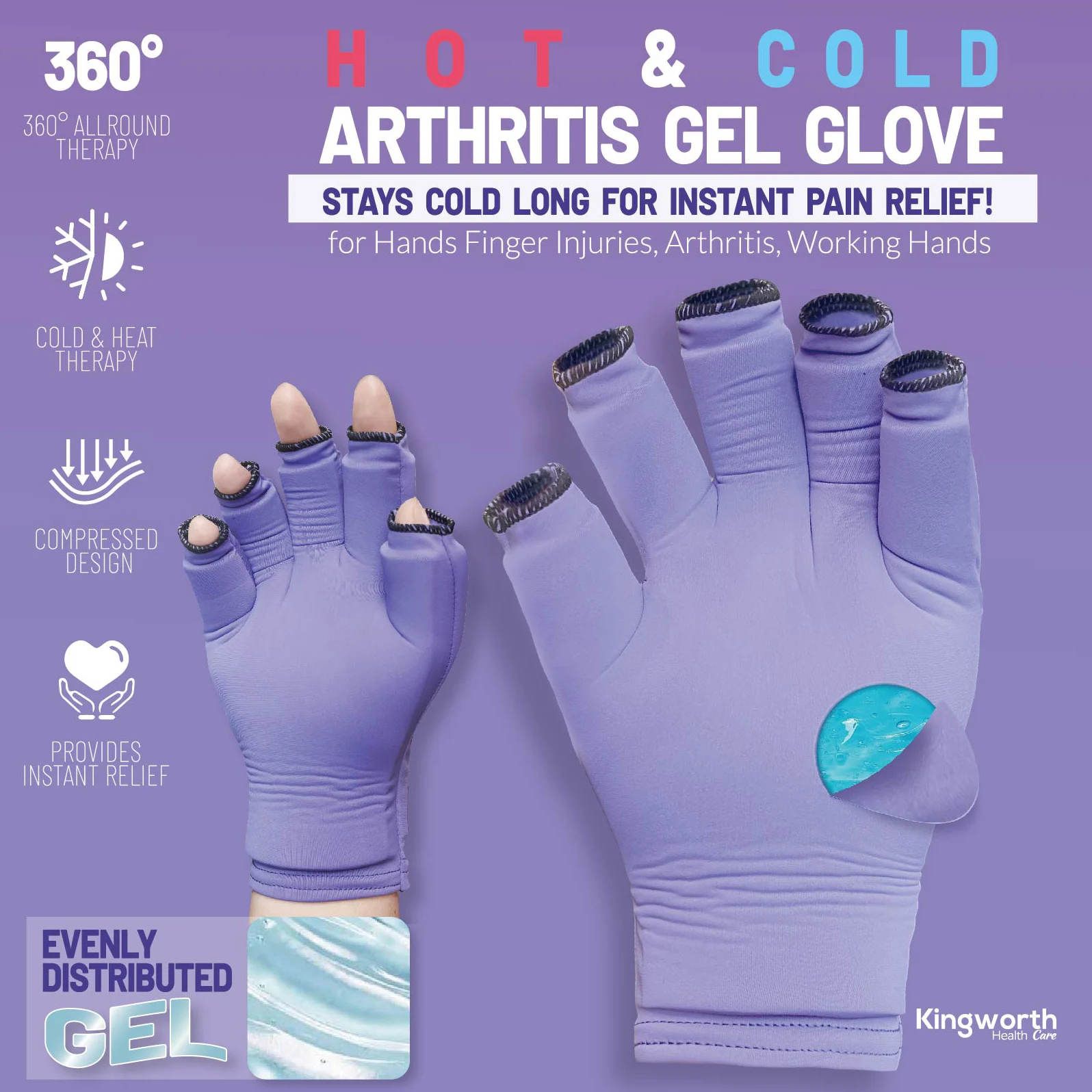 Kingworth Finger Arthritis Compression Reusable Hot And Cold Therapy
