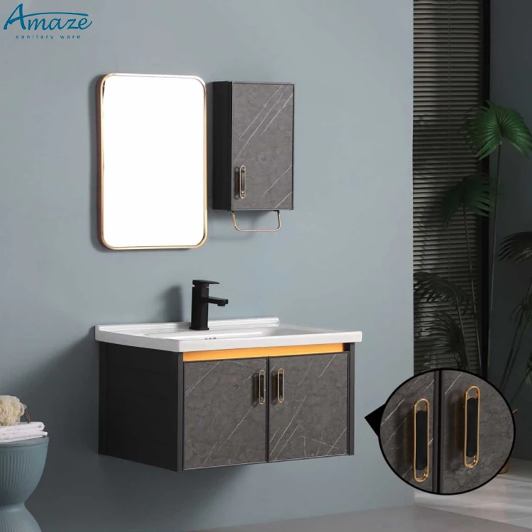 Factory wholesale hotel sales hot modern bathroom vanity sink wall mounted bathroom mirror cabinet set supplier