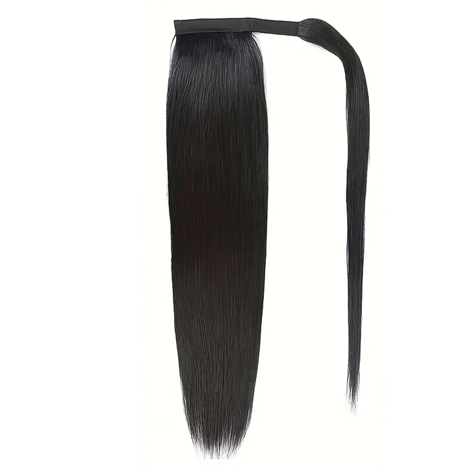 Extension per coda di cavallo Yaki liscia per capelli umani per donne Pasta magica 10-30 pollici_voghion.com