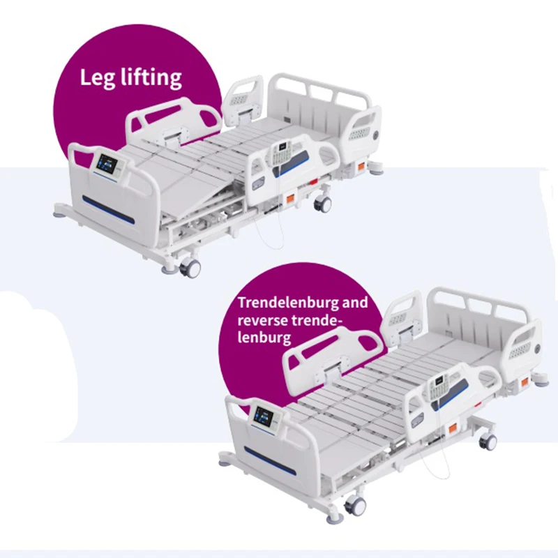 medical nursing bed turning left and right hospital bed with wheels-63