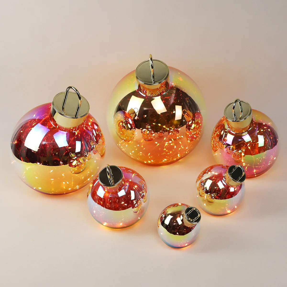 vintage bulk large led round flat glass christmas balls ornaments for home table centerpiece decor