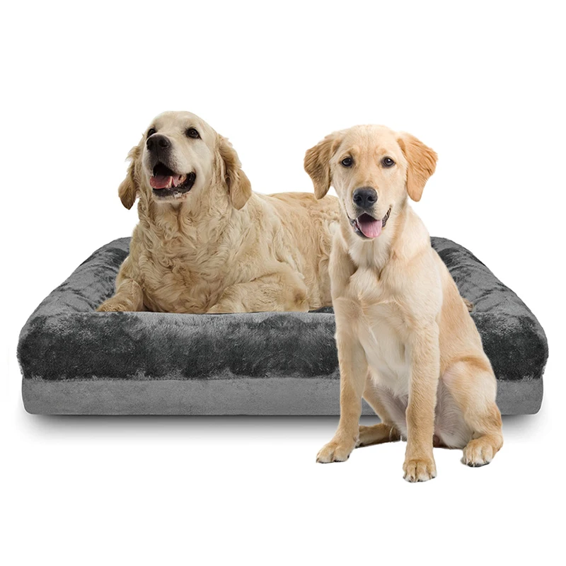 Custom made rectangle soft luxury bedding foldable cotton medium memory foam orthopedic cat pet couch dog sofa bed cama mascota