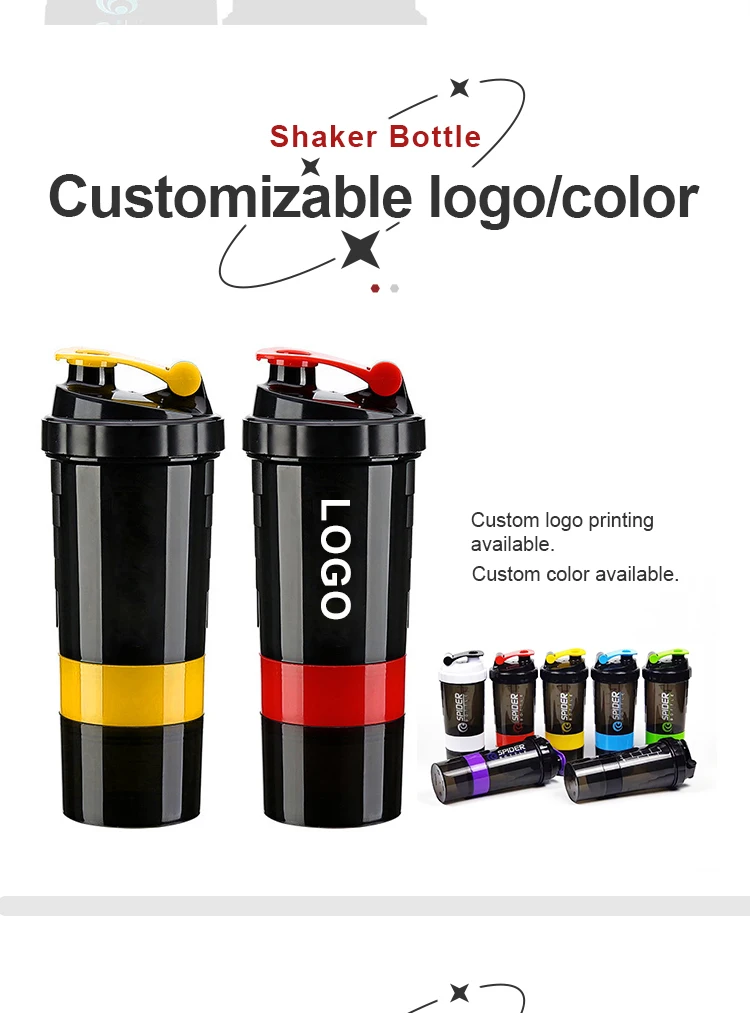 Custom Logo 500ml Shaker Bottle - BPA Free & Durable