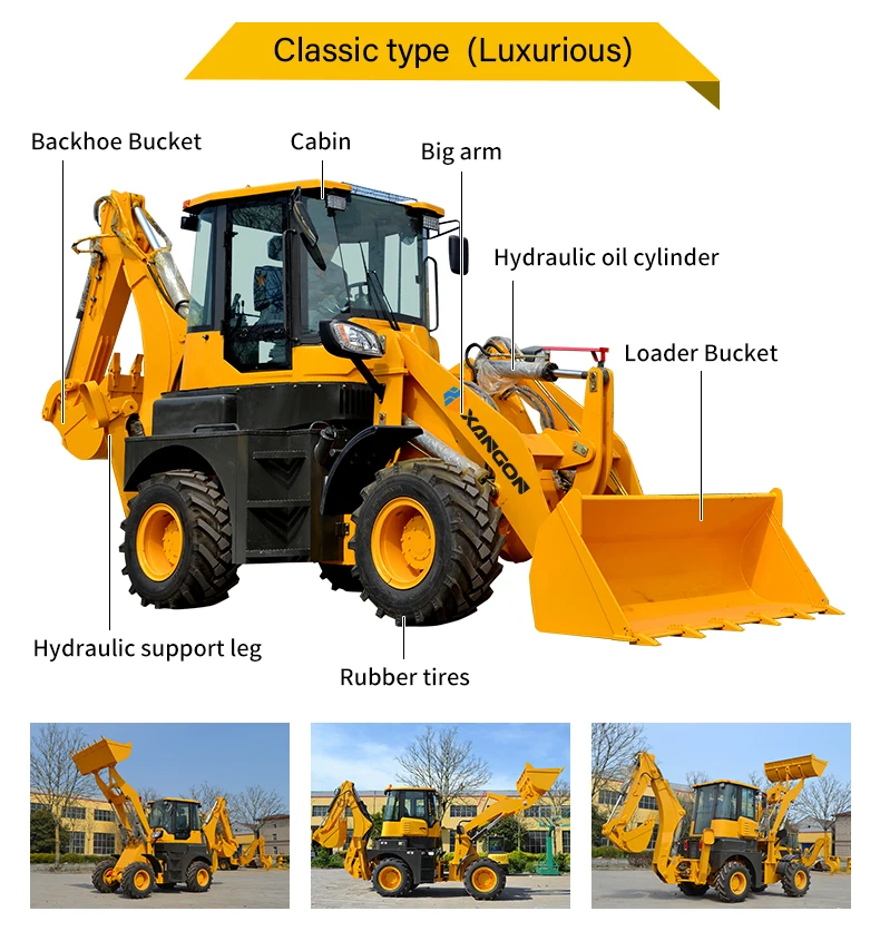 Wz4030 Mini Backhoe Loader Hydraulic 4x4 Loader Backhoe 3 Ton Backhoe