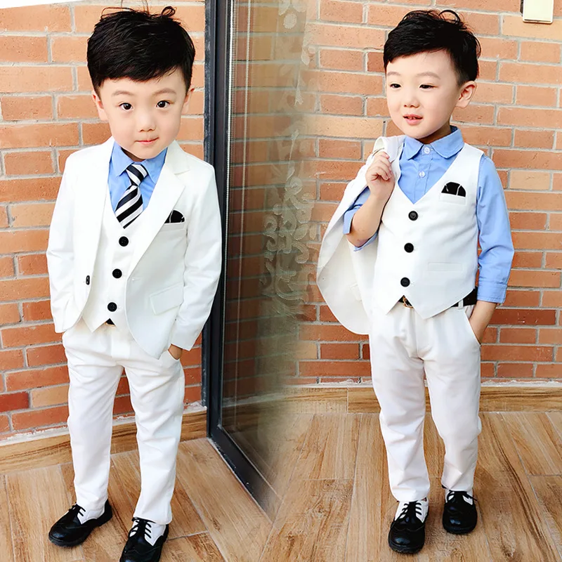 2019 spring autumn Korean fashion gentleman children clothes new white suit boy vest suit wholesaler