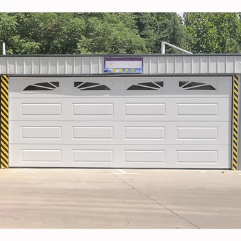 The 16 x 7 Luxury PU foam insulated residential automatic garage door with windows