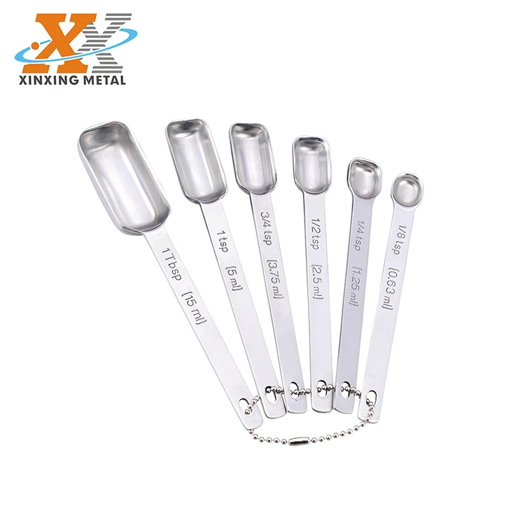 Hot Sell 6Pcs Different Sizes Spoons Stainless Steel Material Measuring Spoons Sets supplier