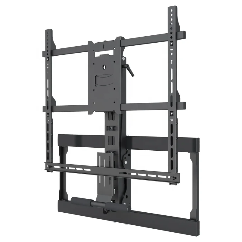 Factory Supply Flip Down Swivel Fireplace TV Mount With Height Adjustment Sound Bar