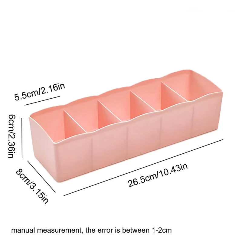 5 Grid Plastic Socks Storage Box Bedroom Underwear Tie Drawer Organizer Dividers Under Bed Organizer for Closet Organization
