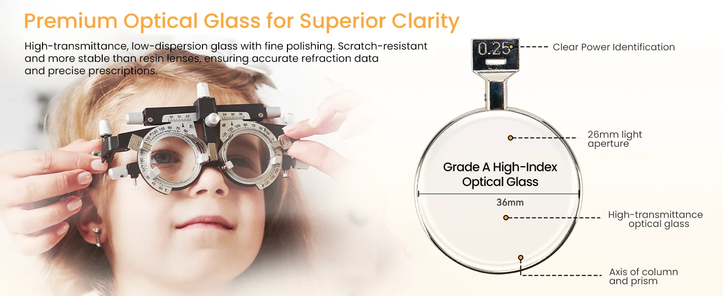 Hot Selling Ophthalmic Equipment Trial Lens Set JS-104B Pieces Plastic Ring Aluminum Case Glasses Insert Lens Case