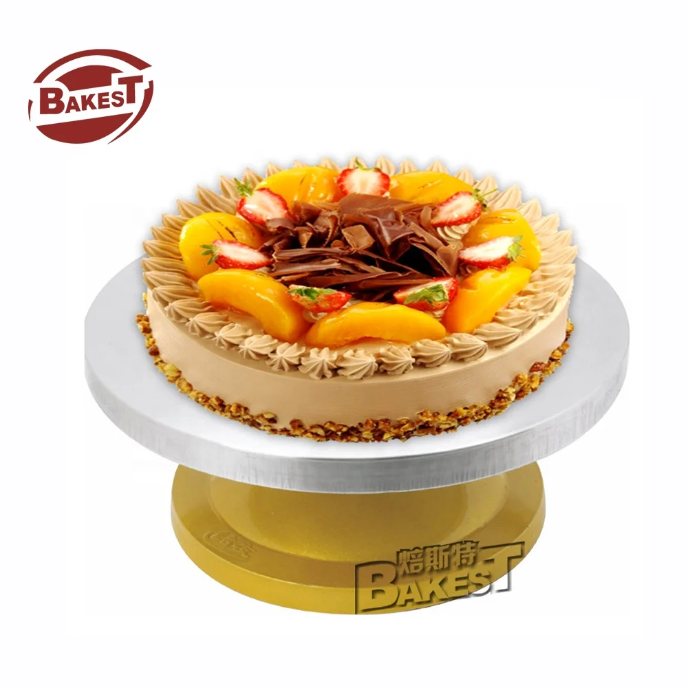 Factory Customizable High-quality Revolving Rotating 360 Degree Decoration Cake Stand Stainless Steel Cake Turntable for