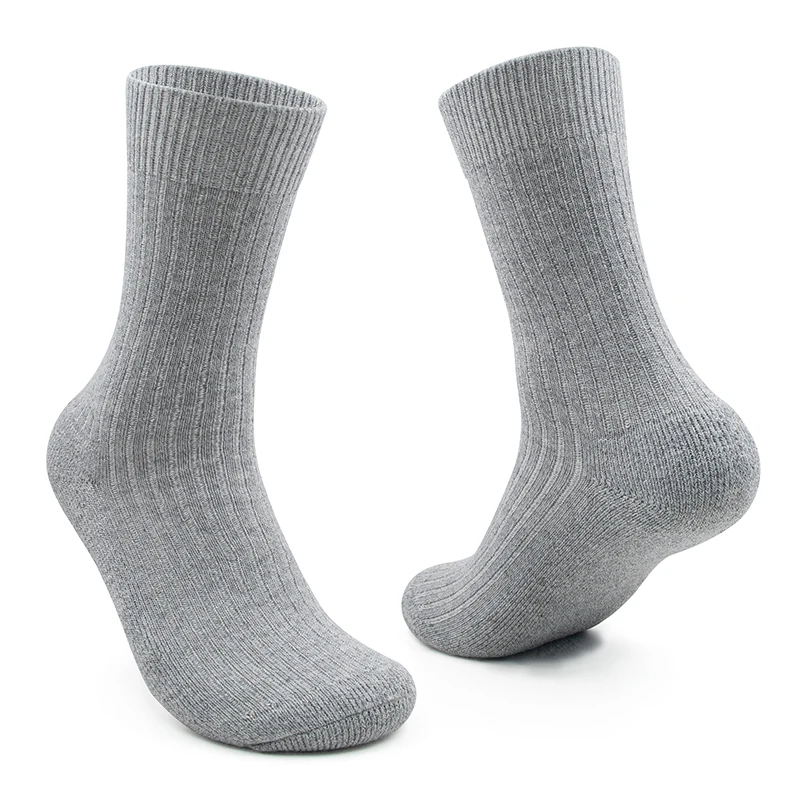 Zhongde Winter Warm Lightweight Hiking Knitted Men Custom Logo Thermal Thick Anti-Slip Crew Compression Merino Wool Socks