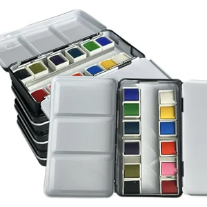 New Launched Eco-friendly Non-Toxic High Quality 12 Colors Watercolor Paint  Metal Box for Kids Students