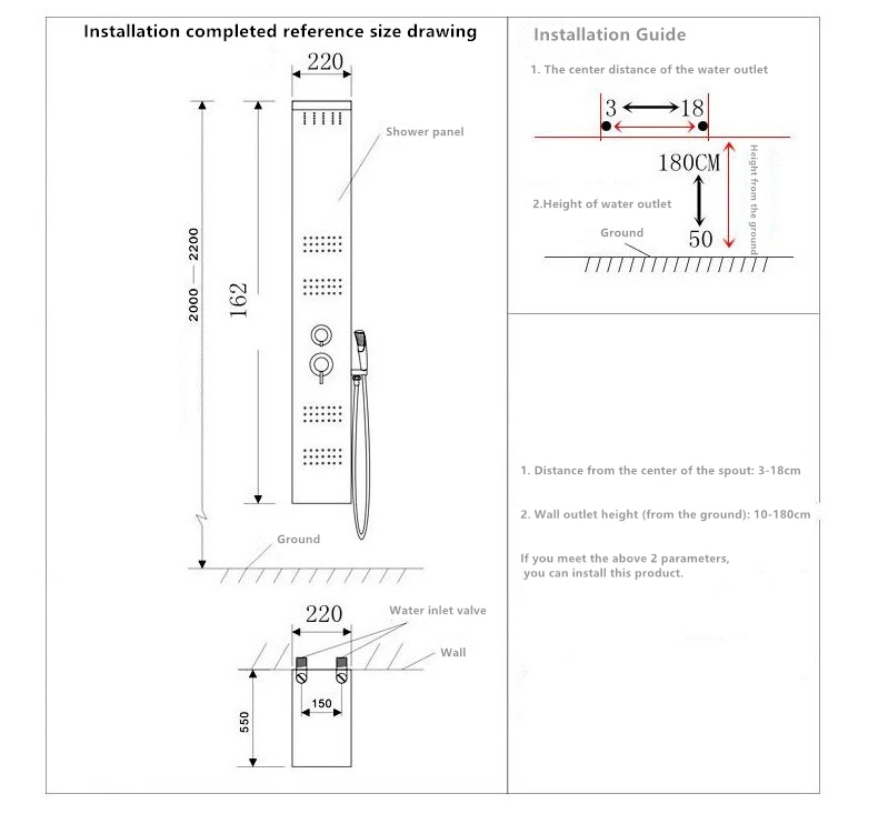 Golden Brushed Nickel Shower Panel Column Towers Stainless Steel Wall