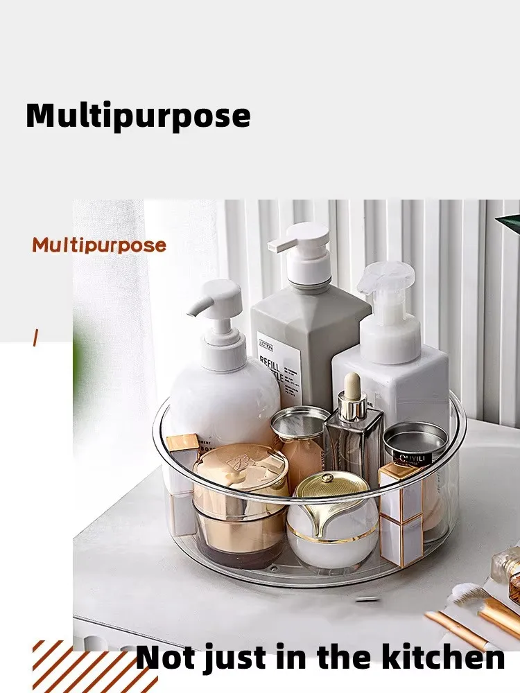 Transparent Plastic Revolving Spice Rack with Countertop Makeup Storage Jars Rotating Spice Bottle Organizer Storage Bins Boxes supplier