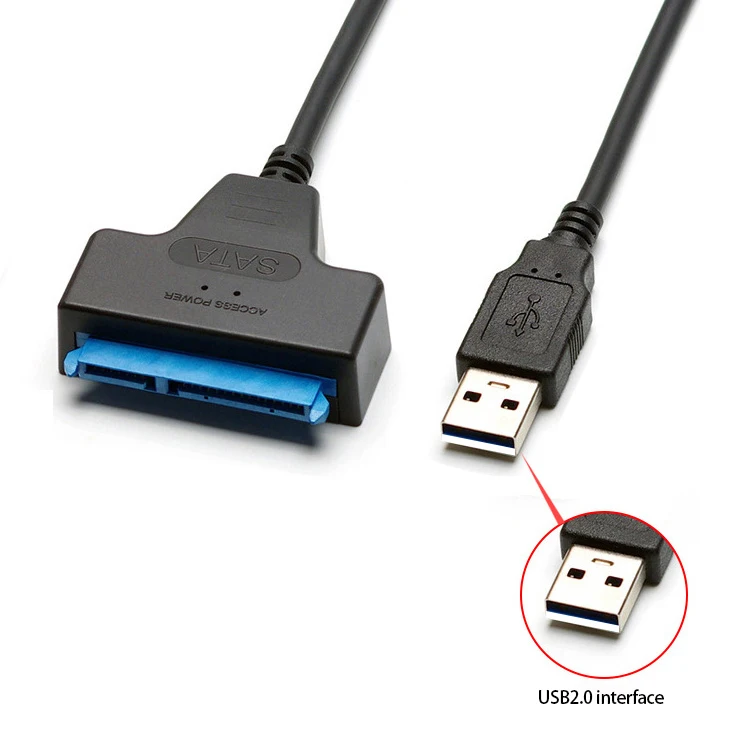 SATA to USB 2.0 Easy Drive Cable Available for Desktop Laptop External Interface SSD Solid State Mechanical Hard Drive