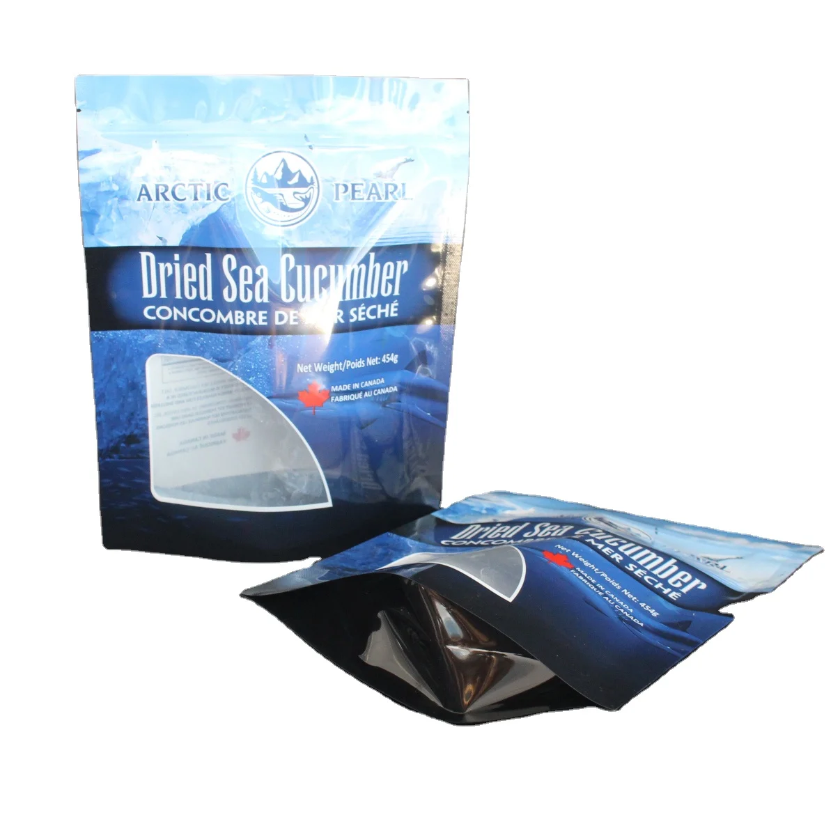 Customized Transparent Foil Sachet Packaging 1KG Plastic Zip Lock Stand up Pouch Bags New Security Features for Sea Cucumber