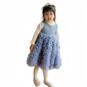 Autumn Princess Girls Baby Dress for Kids Summer Floral Mesh Gauze with Embroidered Suspenders and Bow Decor ODM Small MOQ