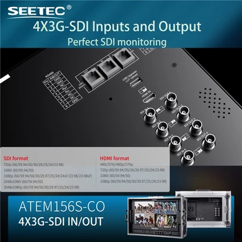 SEETEC ATEM156S-CO 15.6 Inch IPS Full HD 1920x1080 3G-SDI   Portable Carry-on Multi-camera Director Monitor detail image