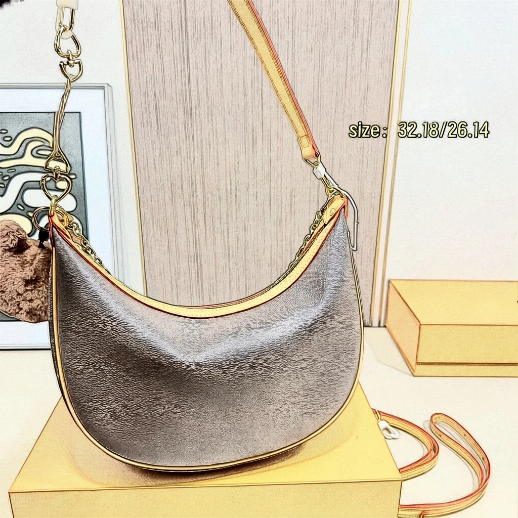 New European-American Vintage Women’s Underarm Shoulder Crossbody Tote Bag Two Straps Zipper Polyester Lining Printed Portable