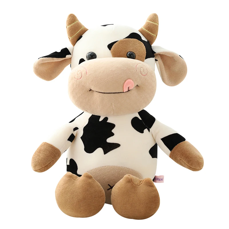 Cartoon Cow Plush Stuffed Animal Milk Cow Soft Huggable Doll Toys ...