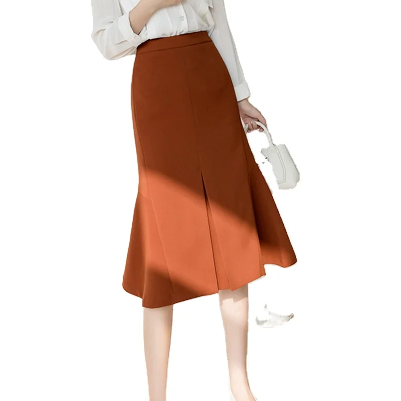 A La Altura De La Rodilla Para Mujer,Faldas Elegantes De Color Cintura Alta,Moda Coreana,Para Primavera Y Otoño - Buy Calle Falda,Mujer Faldas,Casual Jupe Femme Product on Alibaba.com