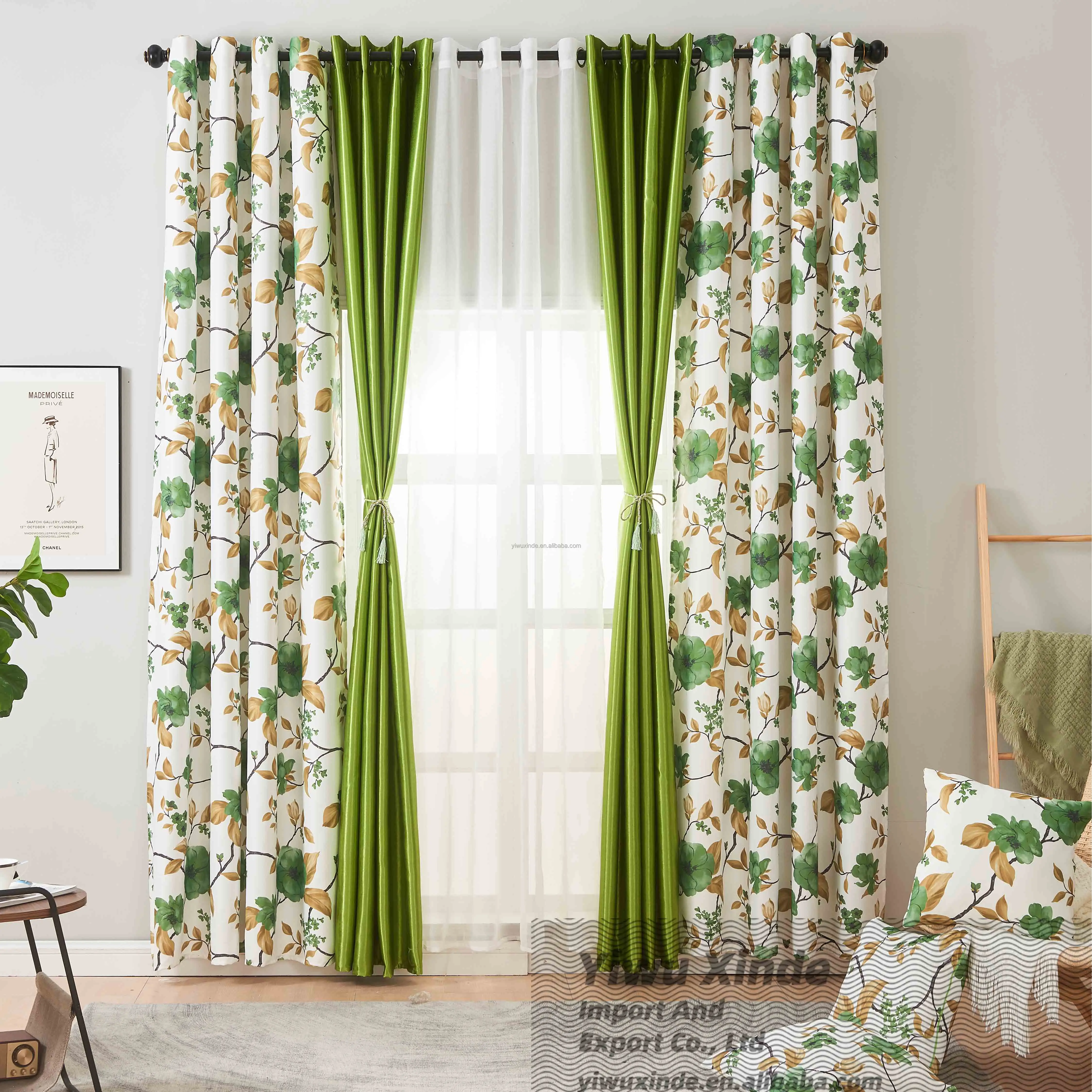 Tenda Oscurante A 2 Pannelli Con Foglie, 101x160 Cm, In Poliestere Per Camera Da Letto - 4
