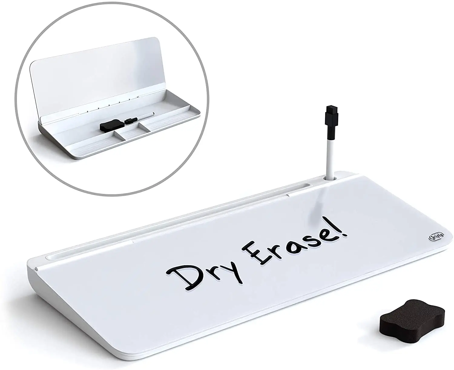 Desktop Glass Dry Erase Computer Desk Pad Writing Whiteboard Note Board
