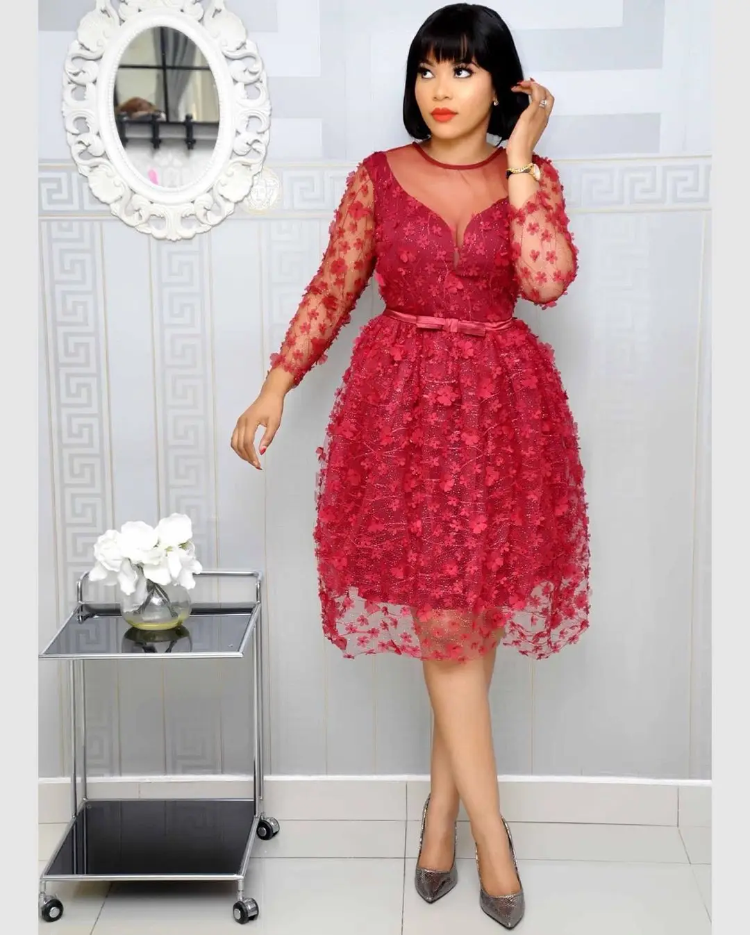 2021 African Dress Embroidered With 