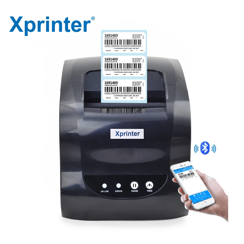 Xprinter XP-365B 80mm 3 Inch Two in One Thermal Printer With Bluetooth Thermal Receipt and Thermal Label Printer