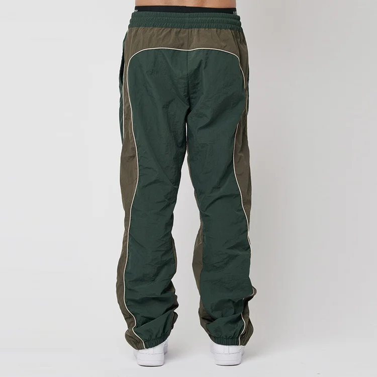 Oversize Nylon Jogger Pants Wholesale Elastic Waist Pipping Detail Thick Men Nylon Track Pants