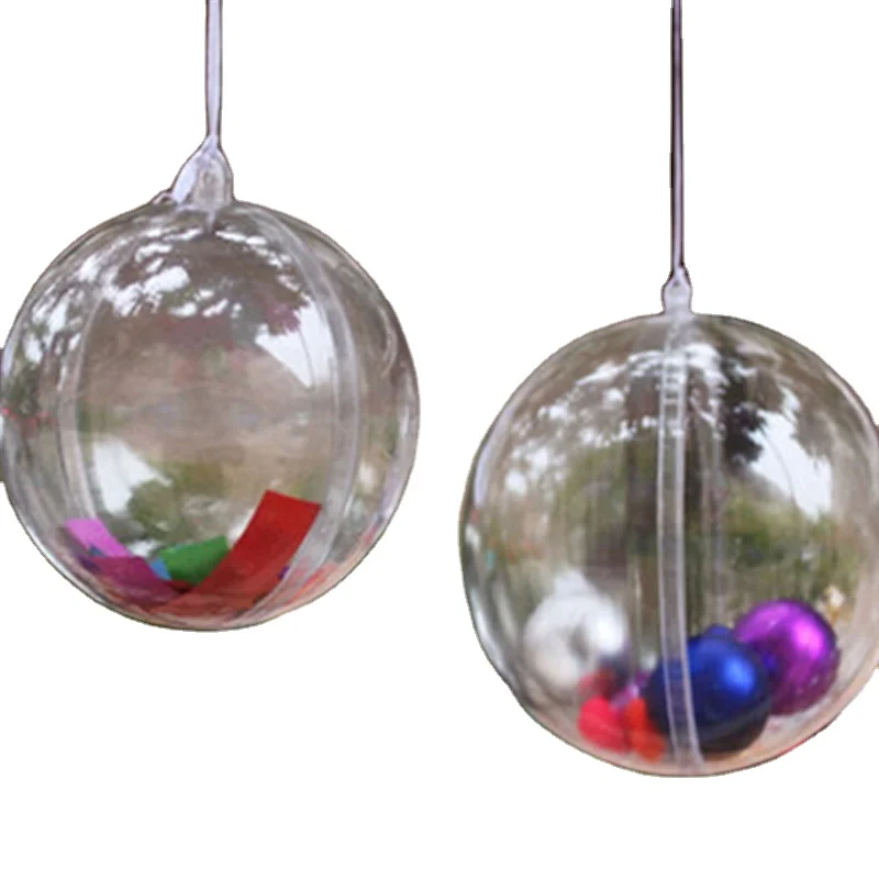 8cm Clear Plastic Craft Ball Acrylic Transparent Sphere christmas Baubles 