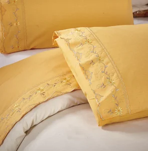 4pcs 100% Cotton Solid Lace Edge Flat Bed Sheet Set Wholesale