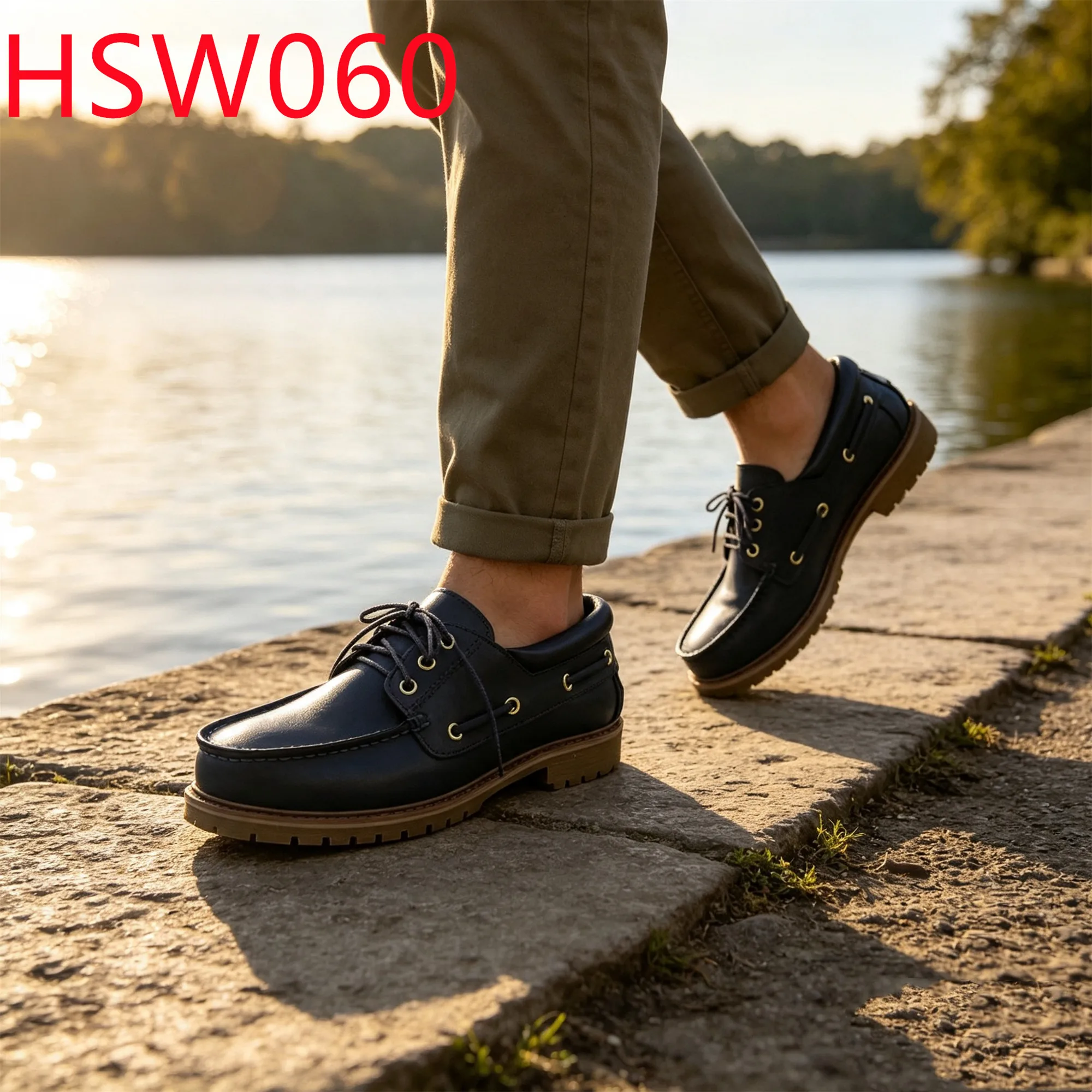 HY,Spain Popular Moccasin Style Stitching on Upper Loafer Shoes Waxed Laces Design Multiple Colors Hua Singh Boat Shoes HSW060