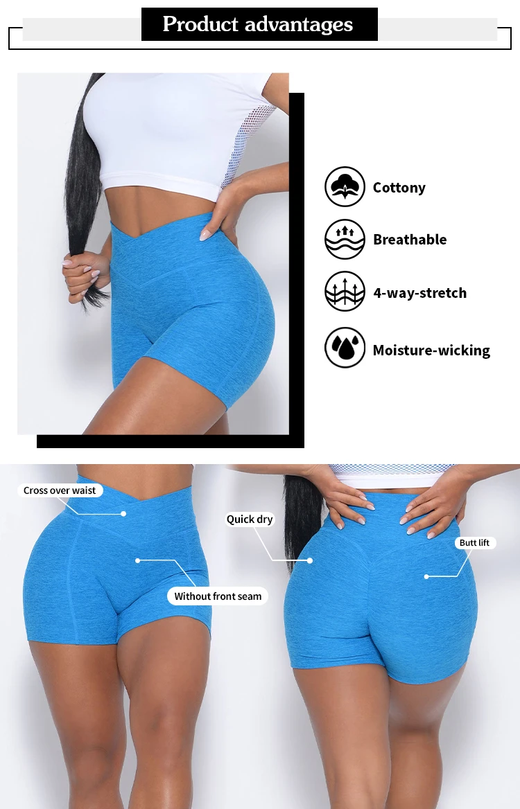 Miqi Sports Shorts Women Gym Quick Dry Scrunch Bum Biker Shorts Gym