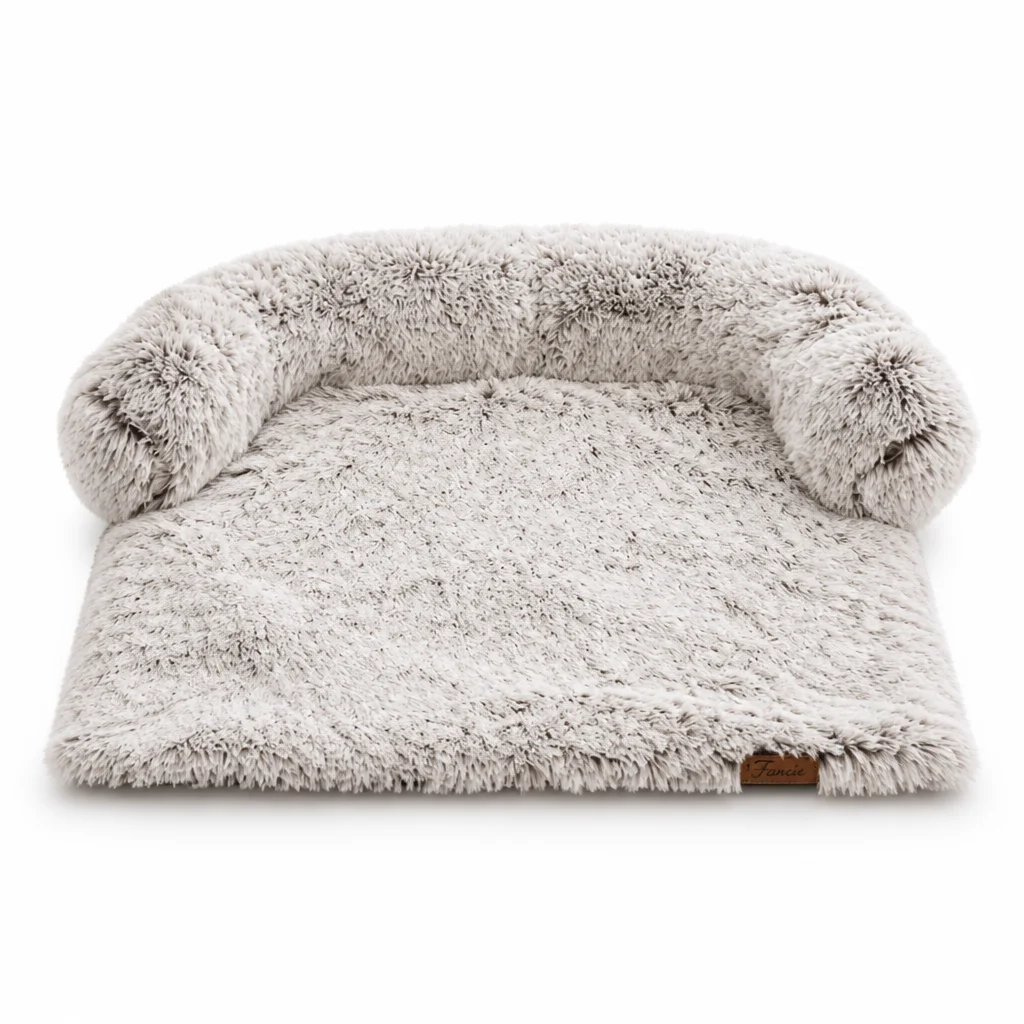 Shaggy Faux Fur Dog Sofa Bed — Product details 1