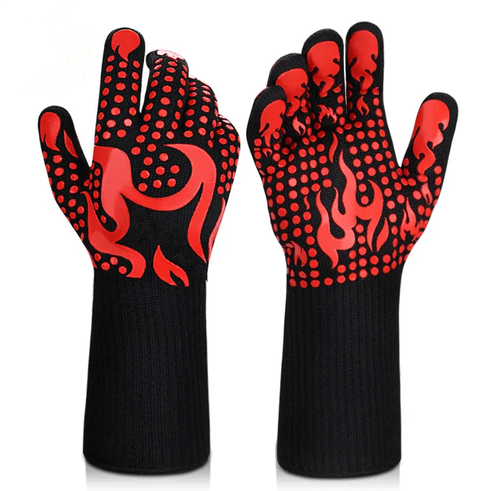 BBQ Grill Gloves, Premium Extreme Heat Resistant Up to 932℉, Great