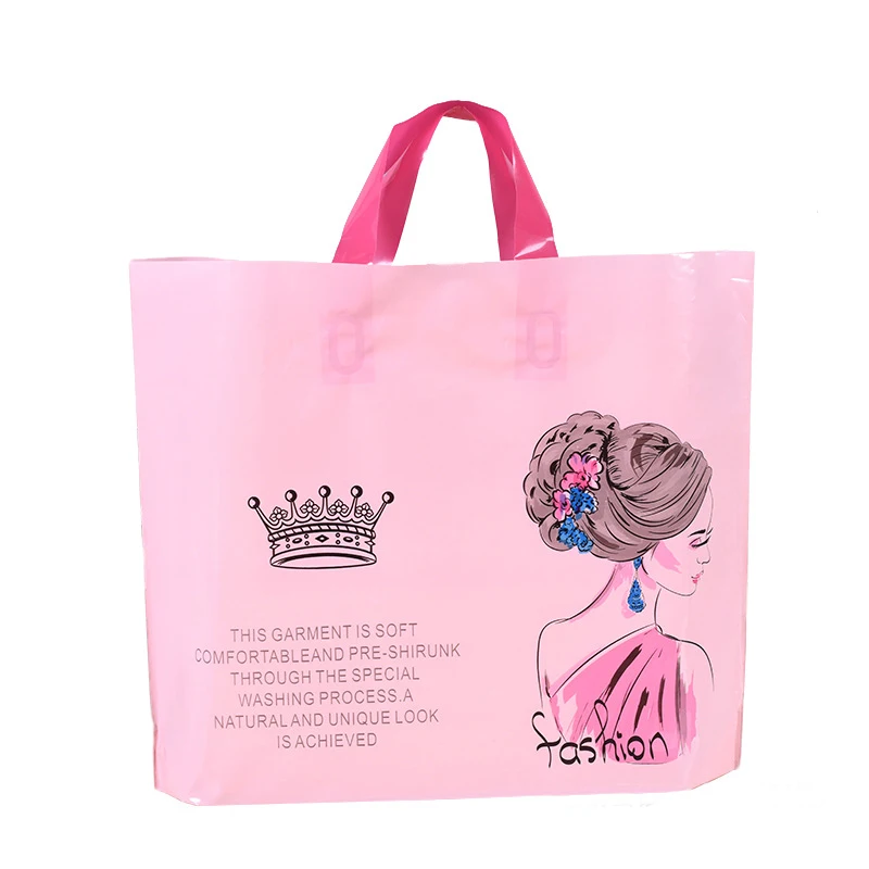 Wholesale Hot Pink Thank You Design Plastic Bag 25x35cm 50pcs