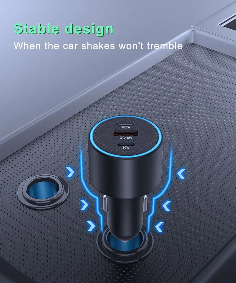 130W Dual-Port Car Phone Charger Fast Charging - Image 4