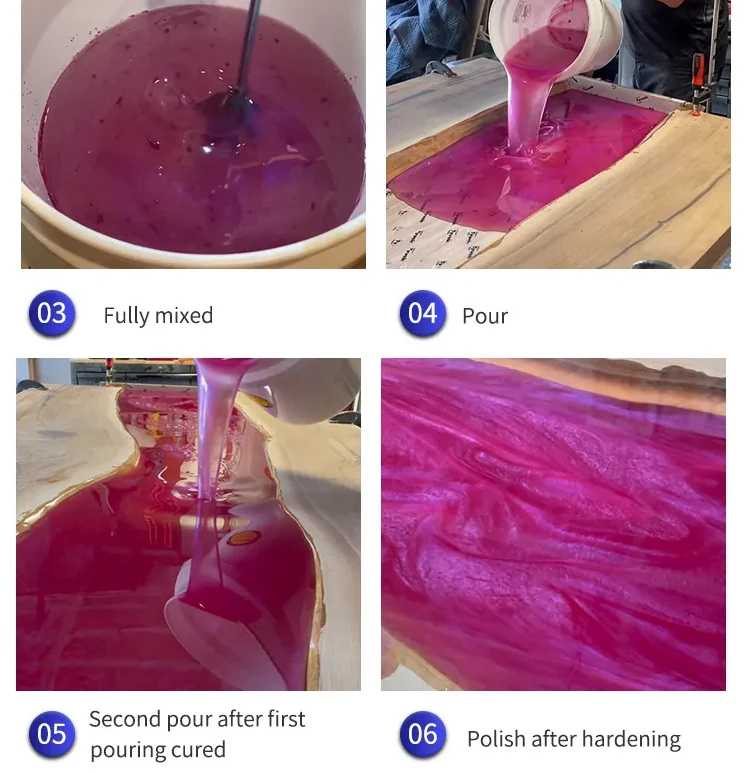 Quick curing 2:1 Casting high performance hardness yellowing resistance epoxy resin AB glue for wood river table