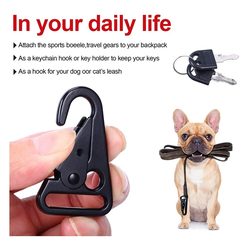 BT-Z025S Zinc Alloy 25mm Olecranon Clasp Matt Black Carabiner Hk Clip Swivel Snap Hook Hk Style