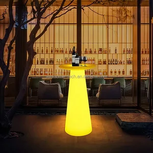 Hot Selling LED Bar Table Luxury LED Furniture for Basement Events Malls Gardens Kitchen Outdoor Dining Disco Cocktail Table