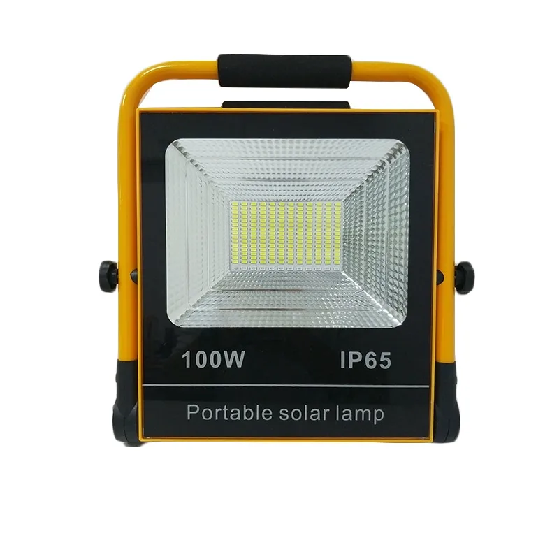 Camping ip65 outdoor waterproof mini High power stadium outdoor 100W led integrated portable all in one  Solar flood light