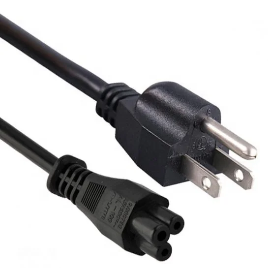 10ft Standard Nema 5-15p To Angle Iec 320 C5 Laptop Power Cord Cable 