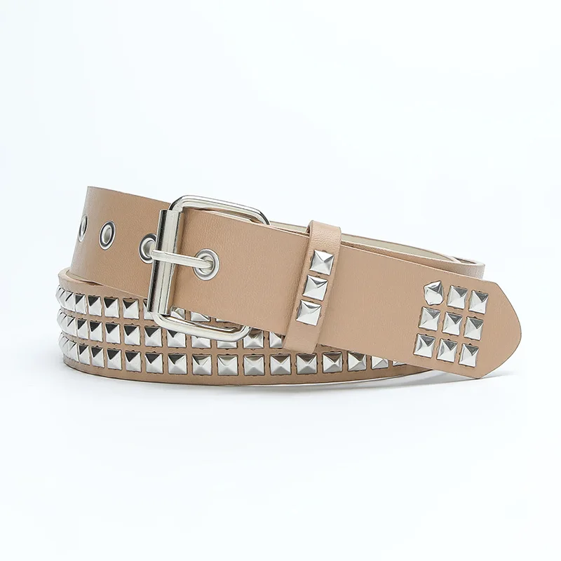 Wholesale Women's Leather Western Belt with Pyramid Rivets - Punk