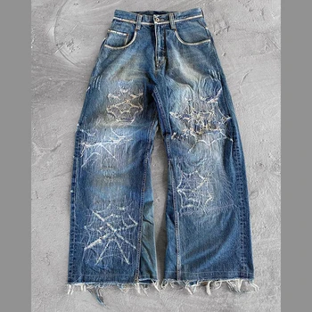 Diznew Custom High Street Embroidered Ripped Denim Jeans Vintage ...