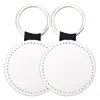 Porte-clés rond double blanc