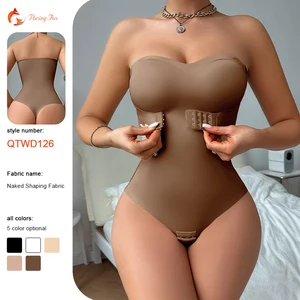 One-piece Knitted Jumpsuit Female Corset Invisible Shoulder Strap Abdomen Buckle Compression Women's Seamless Shapewear