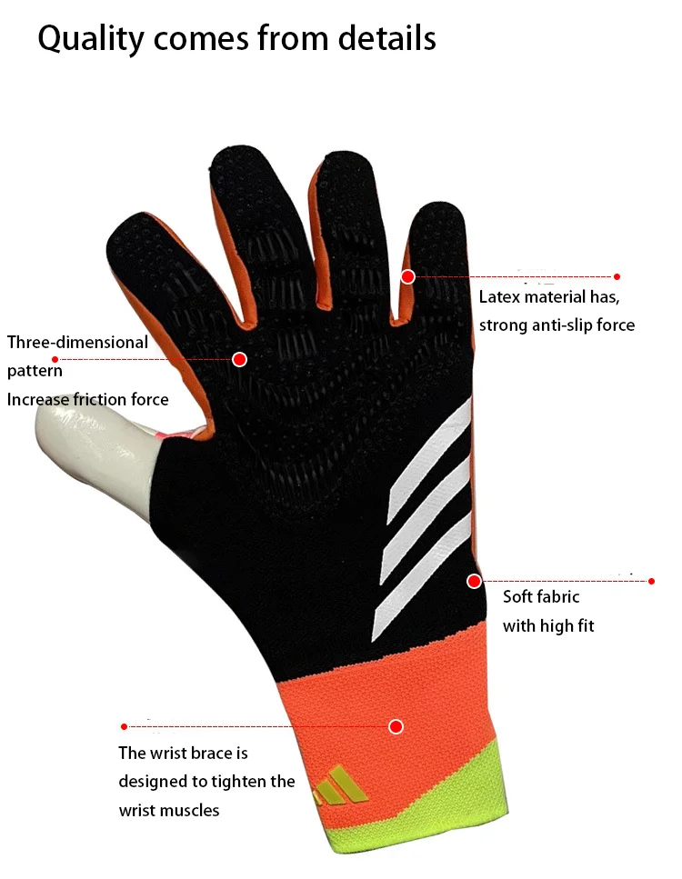 Custom Logo PU Latex Soccer Goalkeeper Gloves Best Quality for Outdoor Sports Training