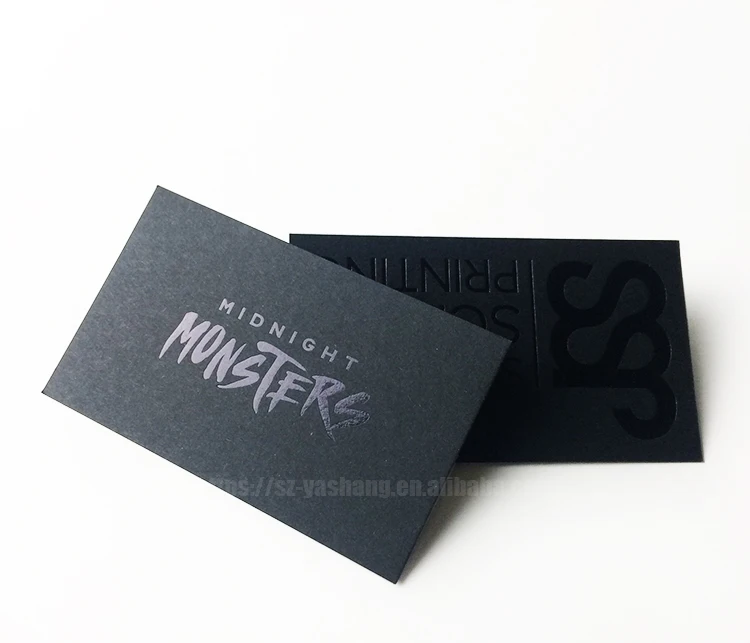 600gsm black paper with gold logo printing black stamping foil business card
